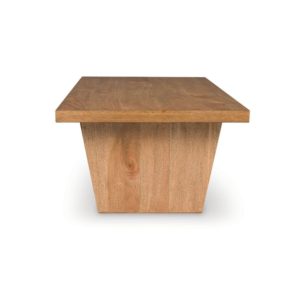 Kris Coffee Table | 55" Rectangular | Tapered Legs | Light Brown