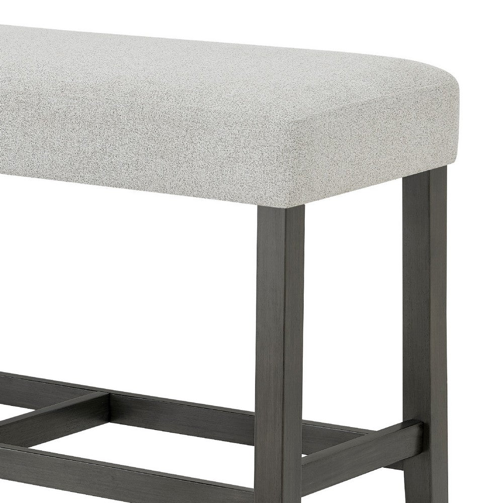 Jeny Counter Height Dining Bench | Padded Seat | 40" Light Gray