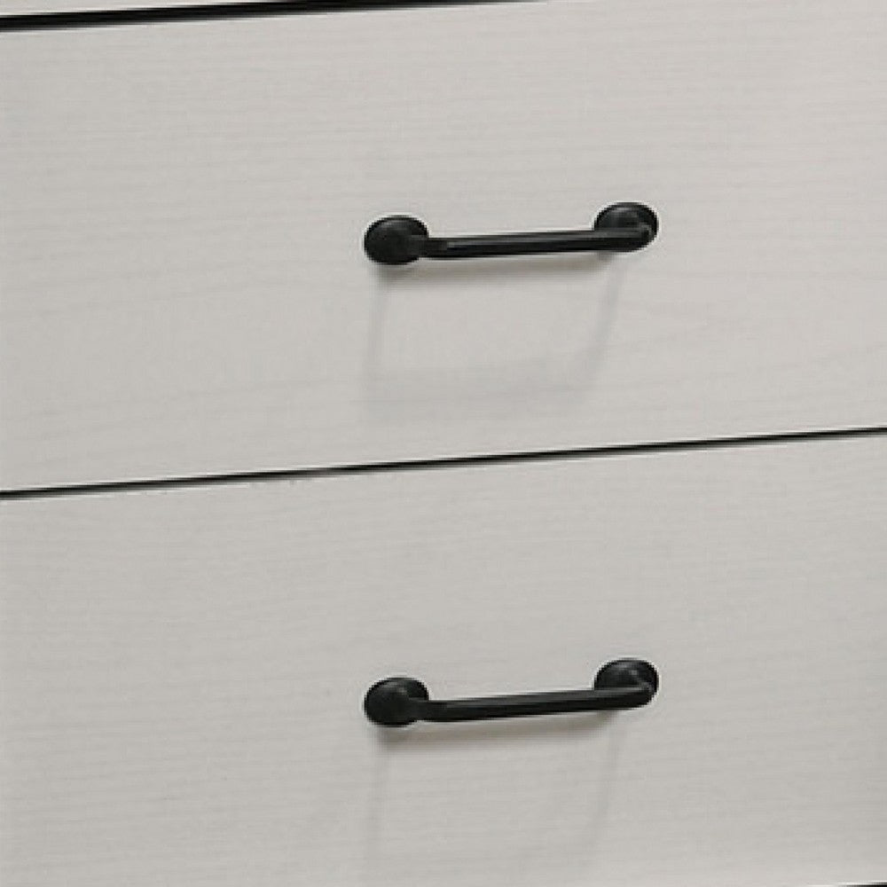 Lara Nightstand | 2 Drawers w 1 Top Open Shelf & USB Ports | White