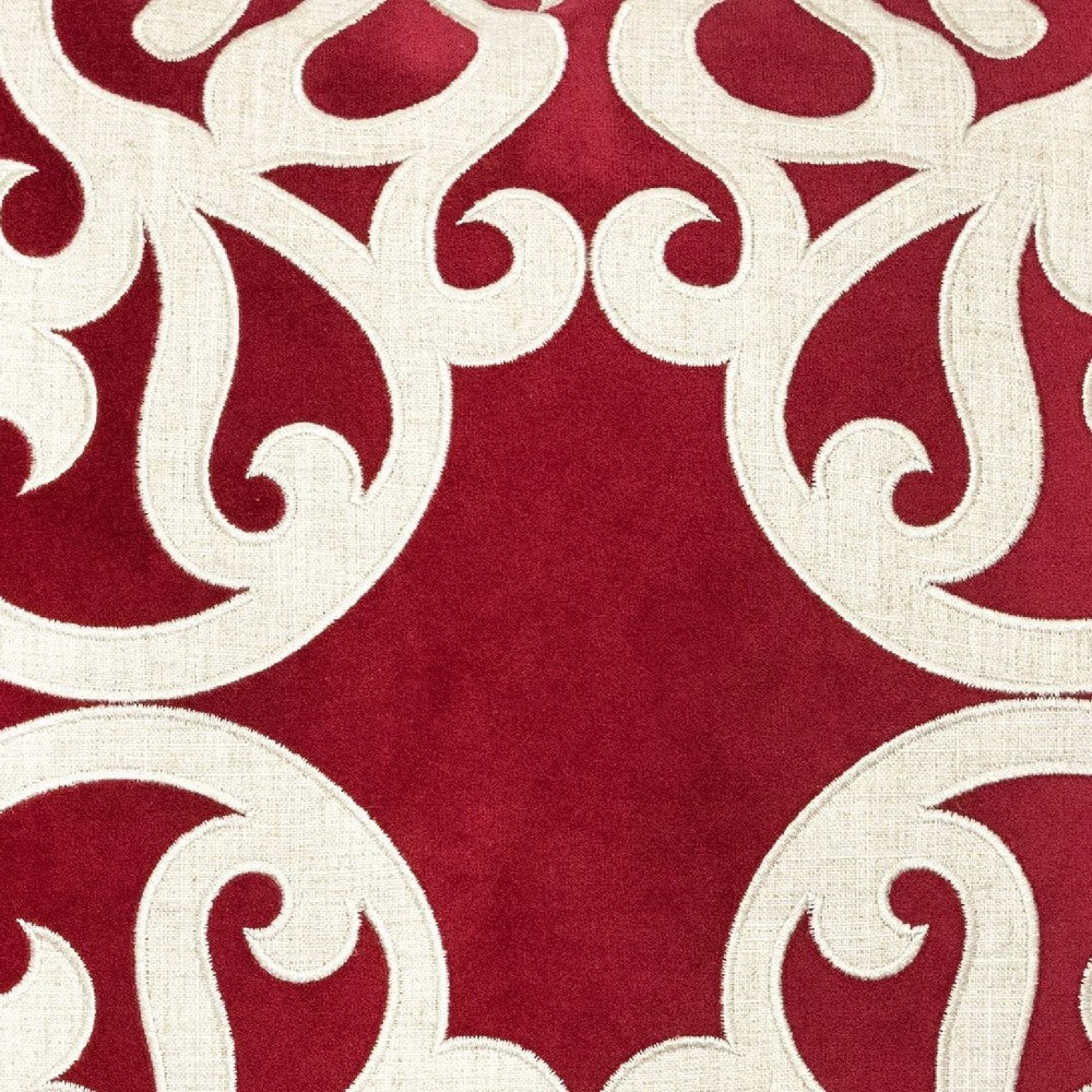 Dery 20x20 Square Throw Pillow Cover | Double Sided Red Velvet Vintage