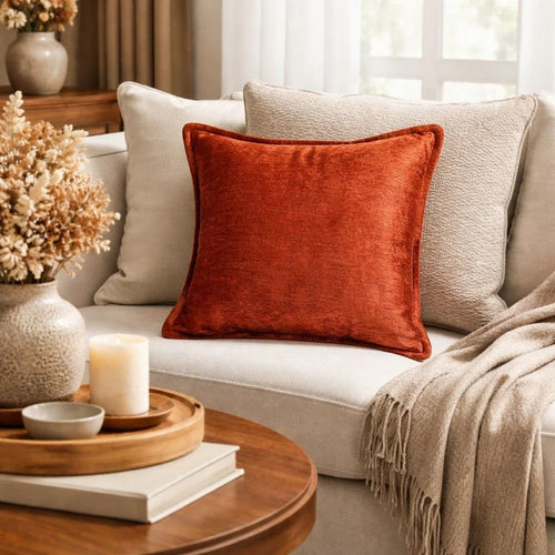 Dey Throw Pillow Cover | Rose Copper Brown Velvet | Luxe Shine | 20" Square