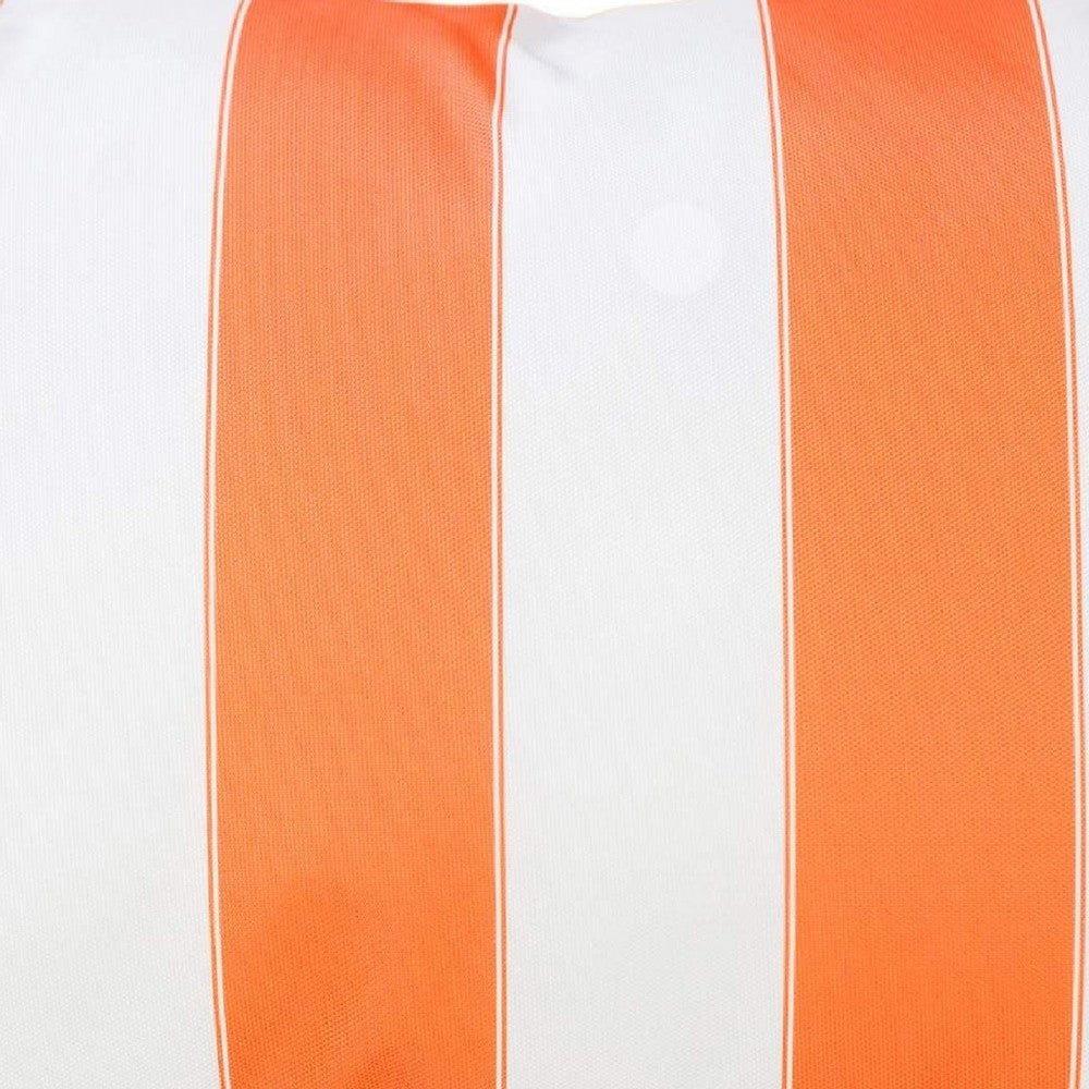 Keo Outdoor Lumbar Pillow | Wide Orange & White Horizontal Stripes | 14x20