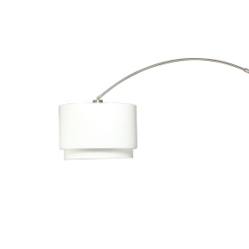 Modern Floor Lamp with Dual White Shade | Round Marble Base | 81"