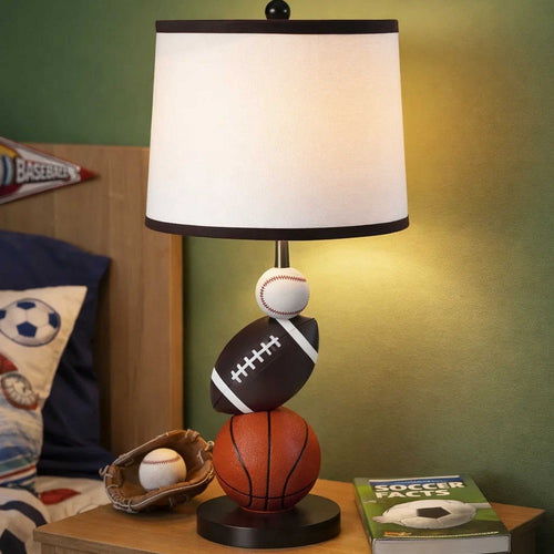 Sports Table Lamp | Basketball, Football, Soccer, 25" for Athlete Kids