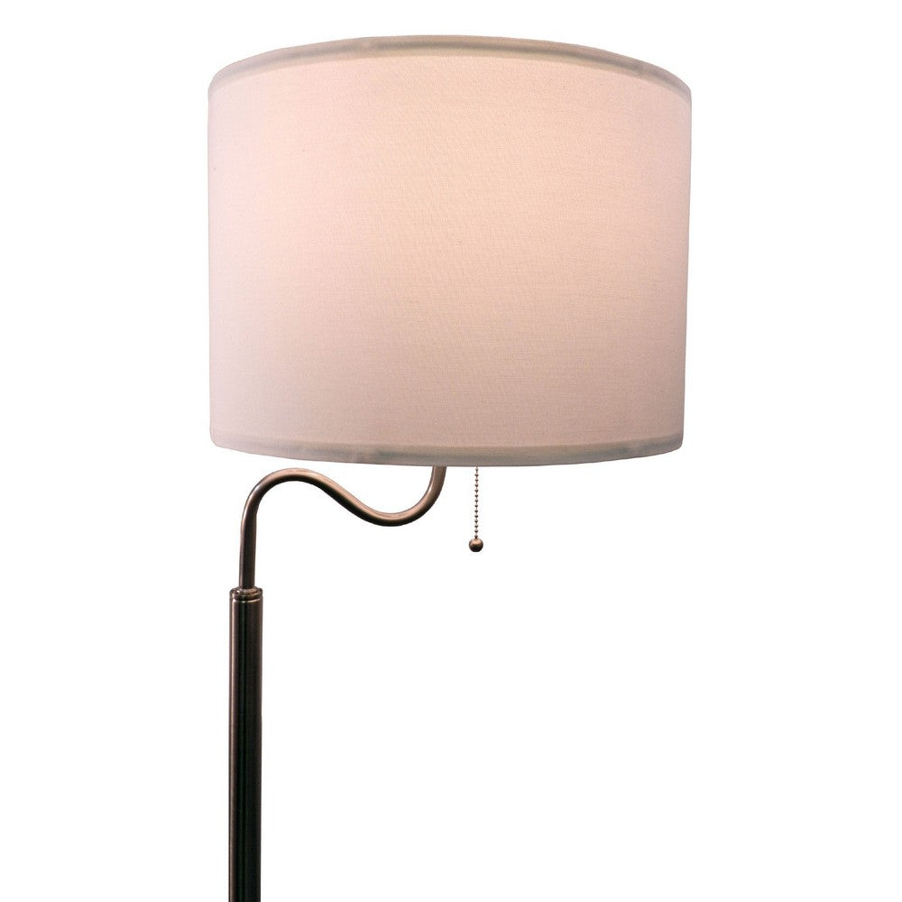 Accent Table Lamp with Shelves & USB Ports | 58" | White Drum Shade