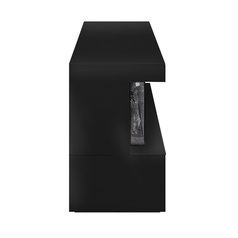 Dori LED Fireplace TV Stand Cabinet with Bluetooth Speaker | 71" Black