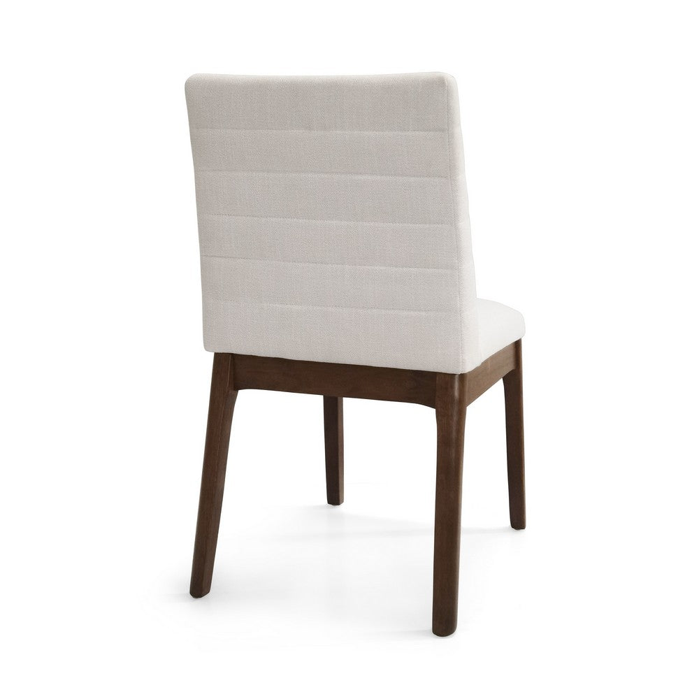 Dining Side Chair Set of 2 | | Channel Stitching | Light Beige Fabric