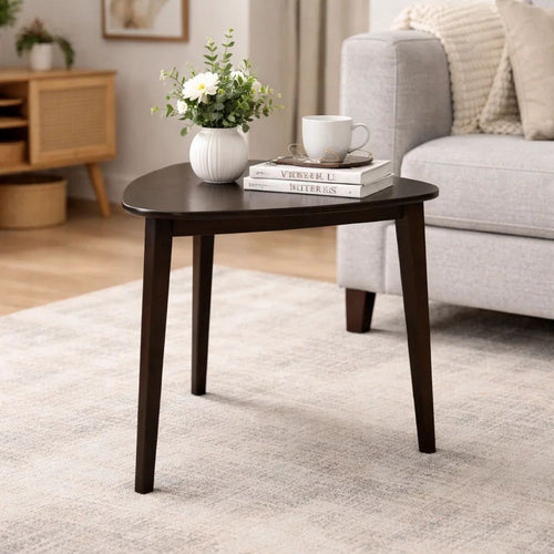 Maly Breakfast Dining Table | 35" Beveled Triangular Top | Merlot Red