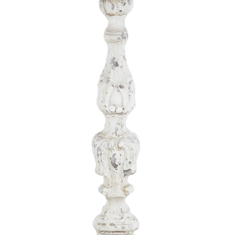 Jewa Vintage Pillar Candle Holder | 28" Speckled White Magnesia
