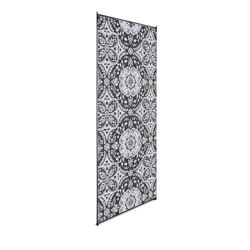 9x18 Outdoor Rug | Camping & Picnic Reversible Rug in a Bag | Gray White