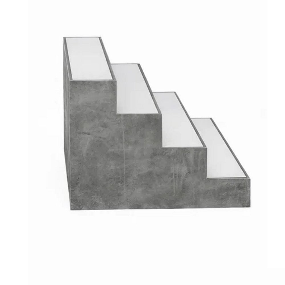 Rahy Bartop Display Shelf with LED & Music | 3 Tiers | 37" Gray Wood