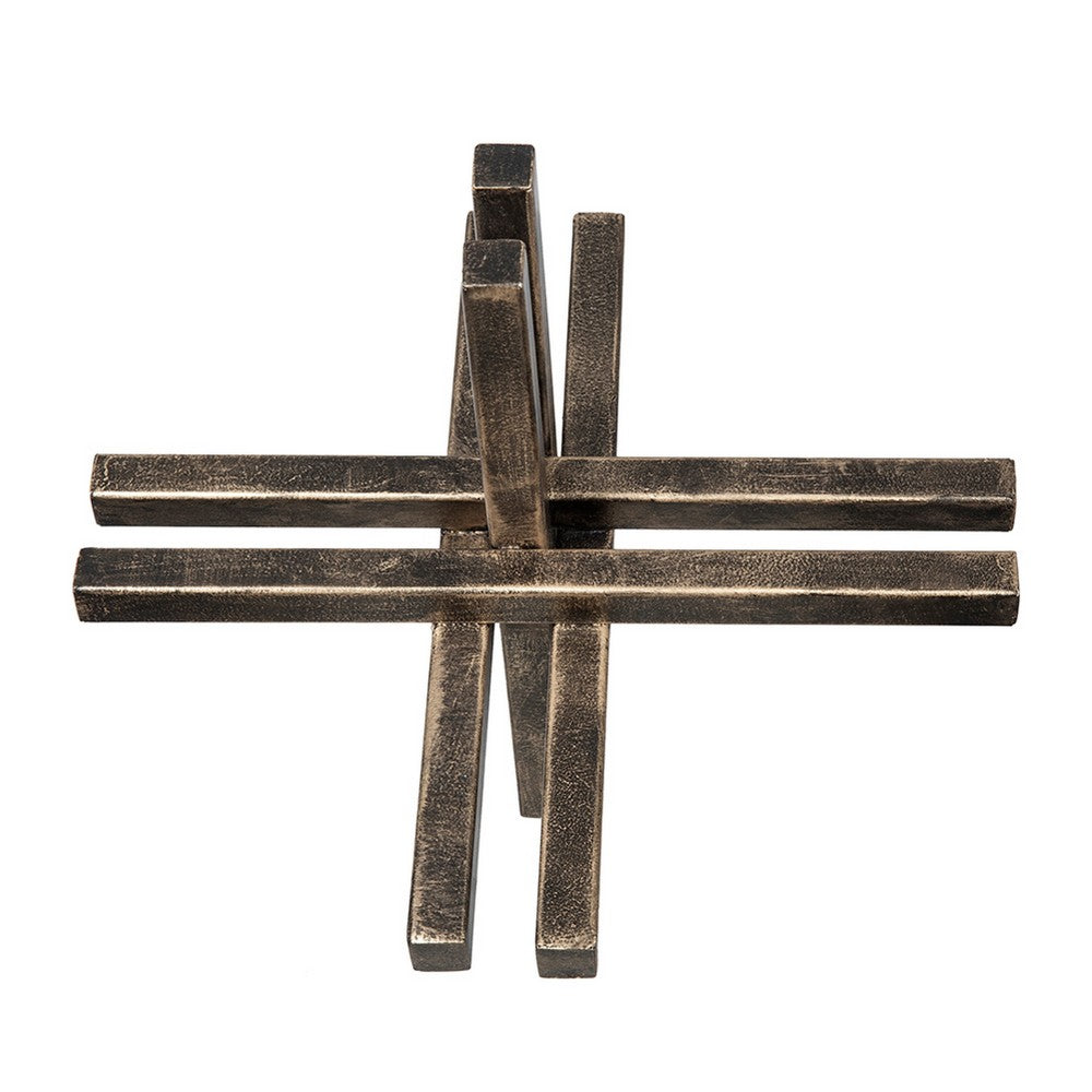 Jack Like Sculpture for Tabletop Decor | 12" Dark Gold Black Finish