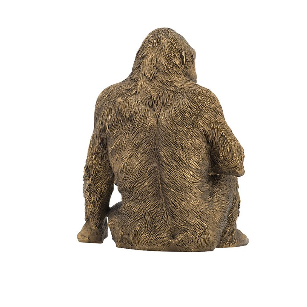 Tessy Seated Gorilla Figurine | Lifelike Bronze Polyresin Details | 8"
