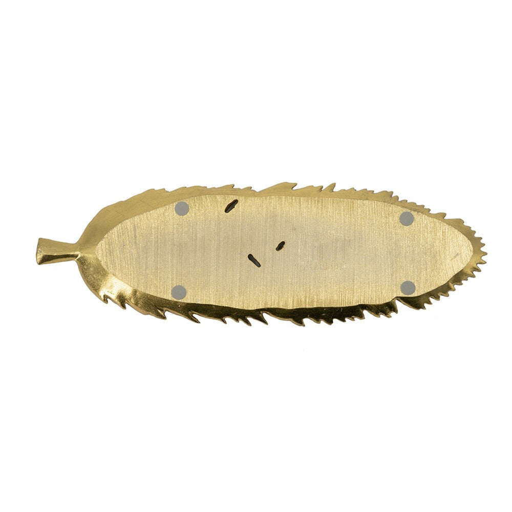 Riley Decorative Plate | Sculpted Leaf Veins Gold Stone Powder-Resin 19"