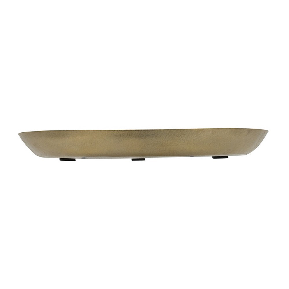 Amber Decorative Plates Set of 2 | Hammered Texture Gold Aluminum 14 13"