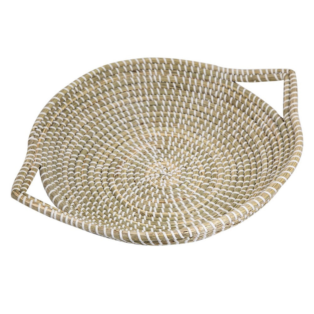 Jea Farmhouse Decor Bowl | 17" Natural Brown Seagrass Cord Woven