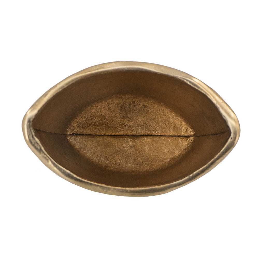 Decorative Vase | 8" Curved Rim Edge | Rich Black and Gold Metal