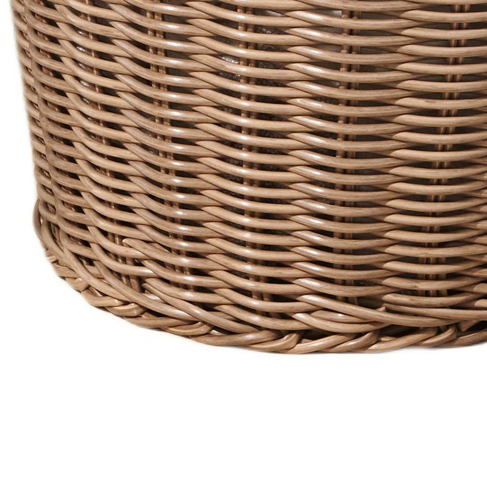 Lom Storage Basket with Handles | Walnut Brown Wicker Woven Hamper | 16"