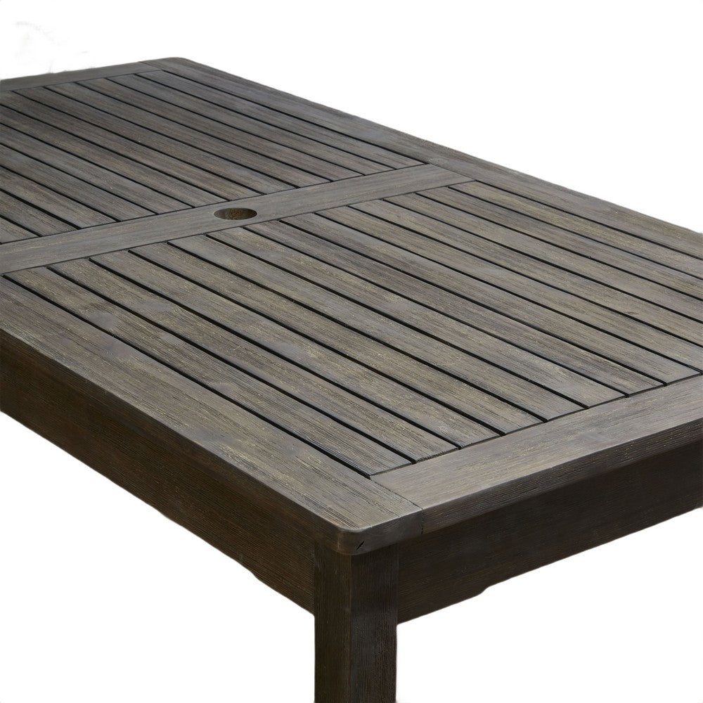 Ceri Outdoor Dining Table with Umbrella Hole | Graywash 59" Top
