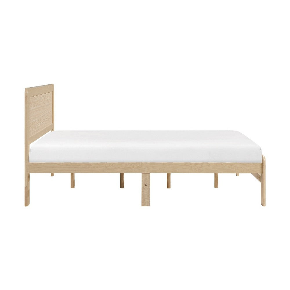 Cary Full Size Platform Bed | Original Scandinavian Style Natural Brown