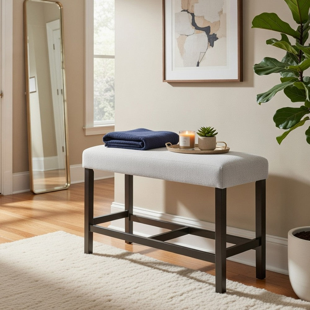 Risa Counter Height Bench | Gray Polyester Memory Foam Seat | Brown 40"