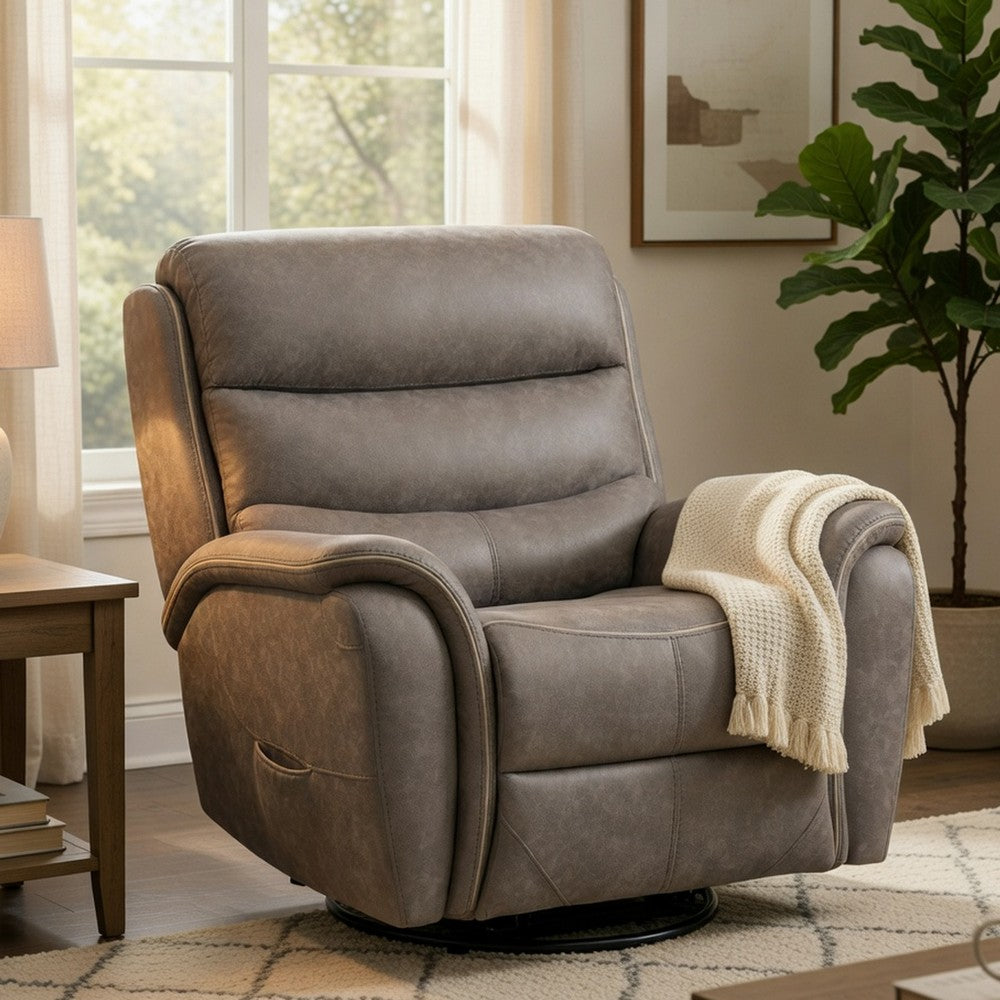 Folu Power Lift Recliner Chair with Heat & Massage | Gray Polyester Blend