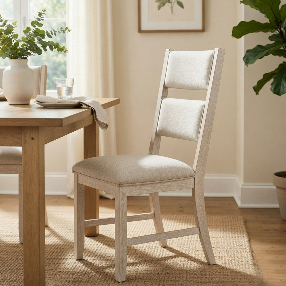 Vile Dining Side Chair Set of 2 | Gray Polyester | Distress Antique White