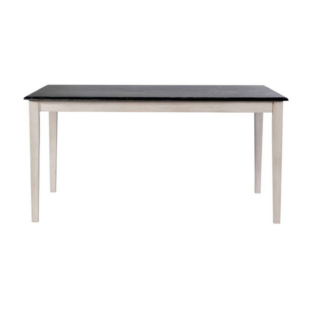 Nova Dining Table | Rectangular | European Black Ash w Antique White 59"