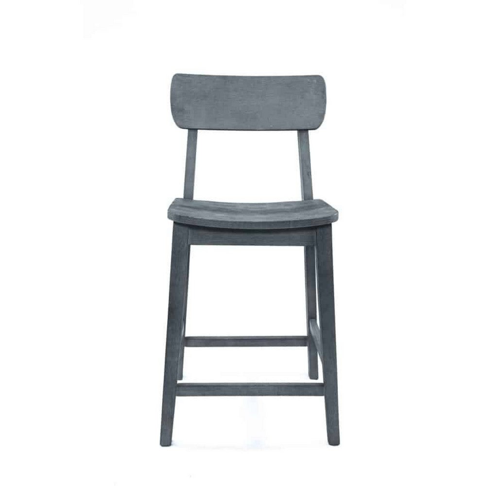 Tori Counter Stool Chair | Curved Back and Seat | Footrest | Charcoal Gray