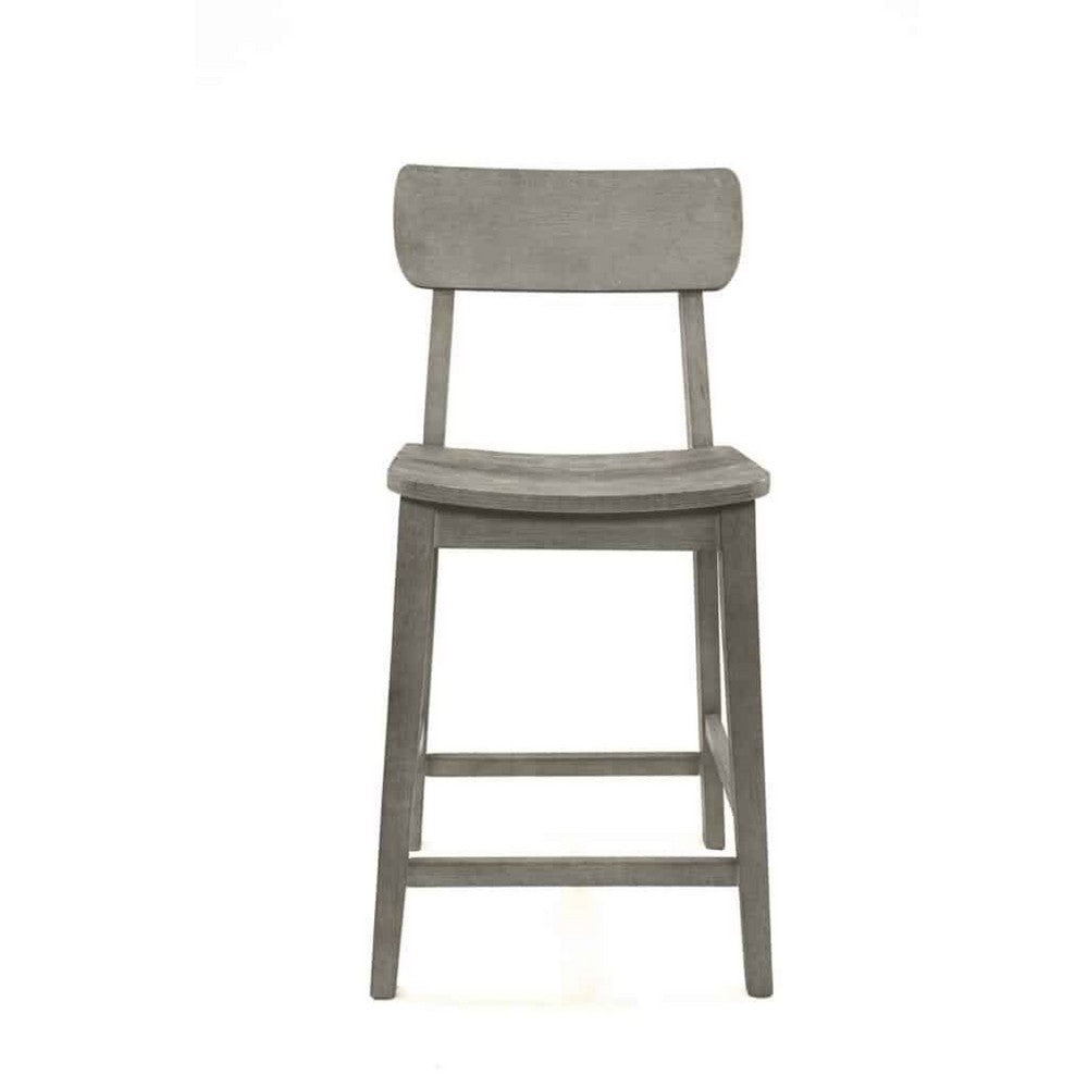 Tori 24" Counter Stool Chair | Curved Back and Seat | Rock Gray
