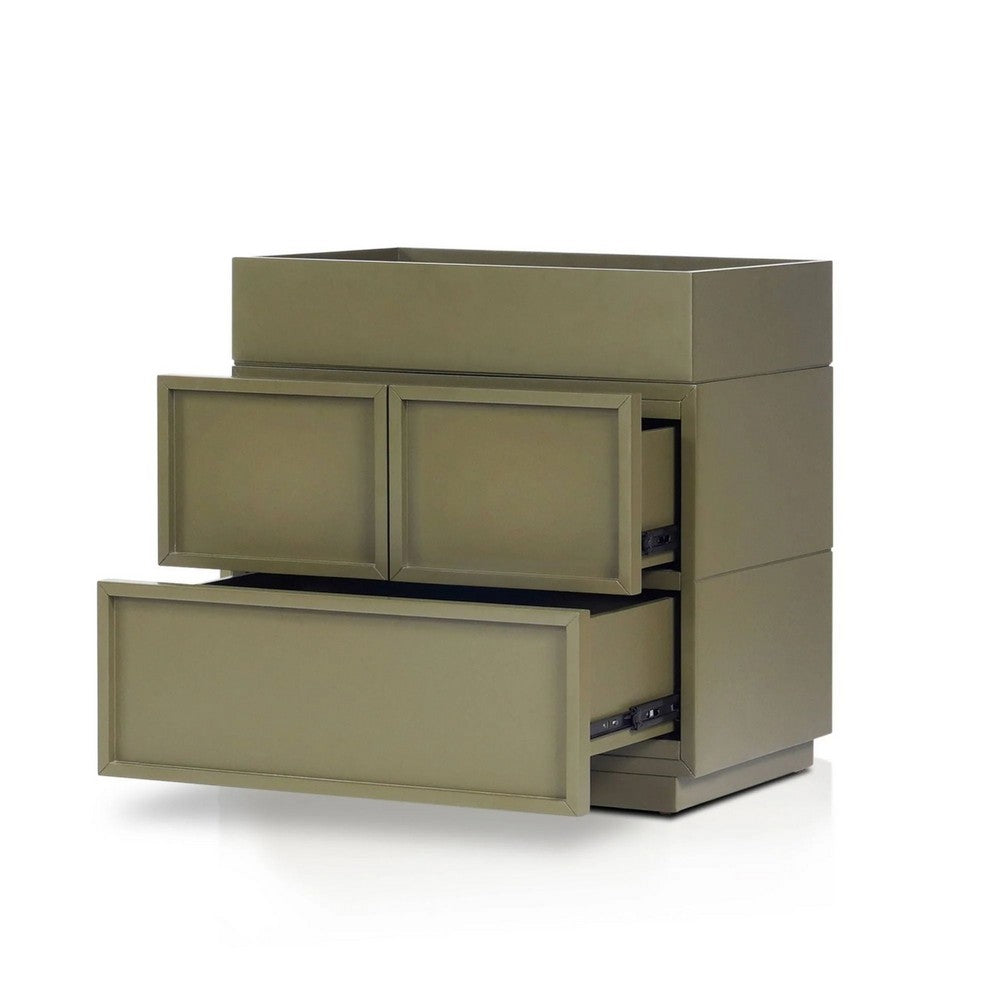 Sena Nightstand with Tray Top | 2 Soft Close Drawers | Olive Green