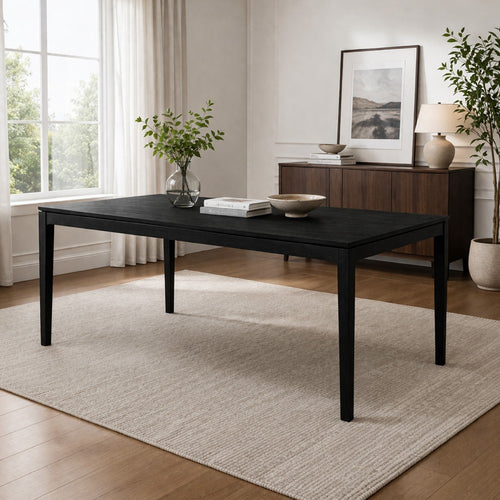 Vecy Extension Dining Table | Rectangular Top | Vintage Black | 72-90"
