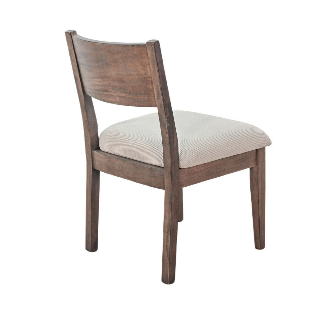 Casa Dining Side Chair Set of 2 | Open Back | Ivory Cushion | Buckskin Brown Wood