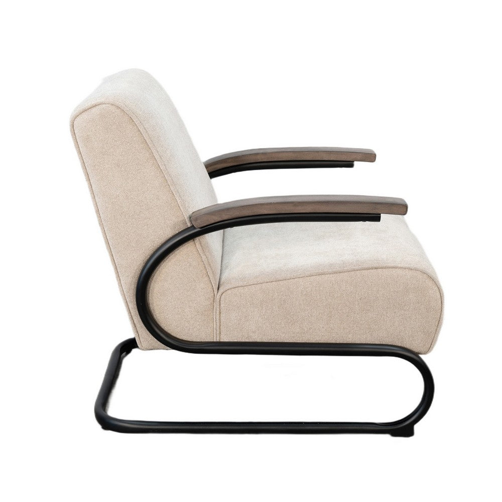 Nera Industrial Accent Chair | Muuto Nude Polyester | Black Metal Frame