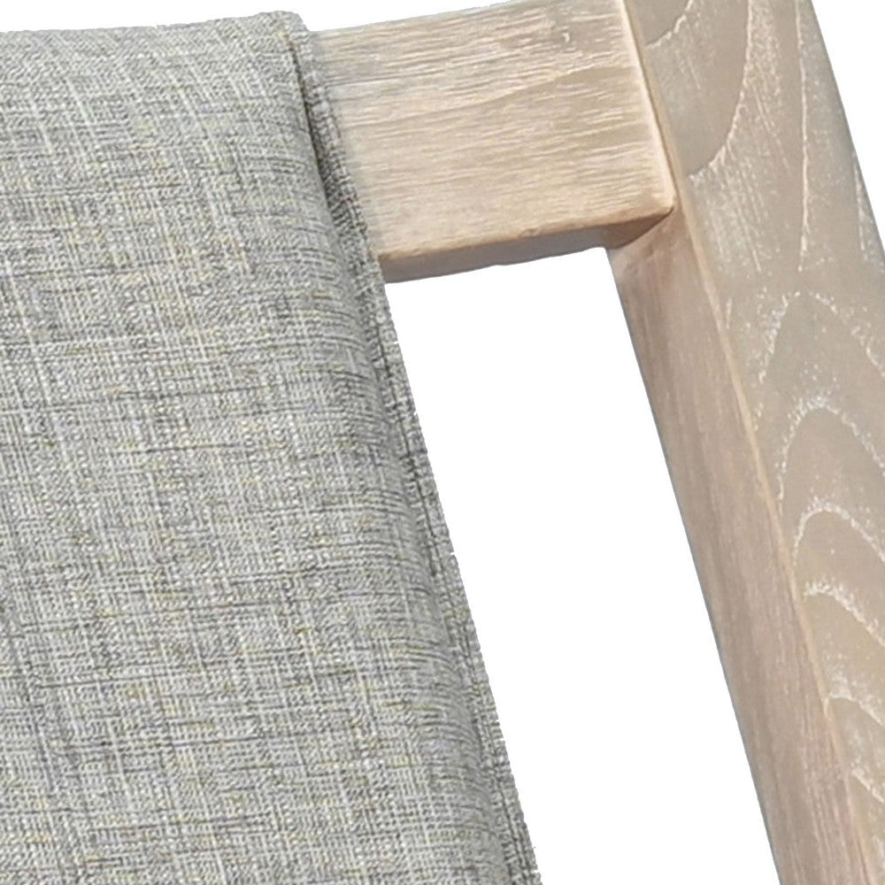 Keza Rocking Chair | Gray Padded Seat | Wheat Brown Mindi Wood Frame