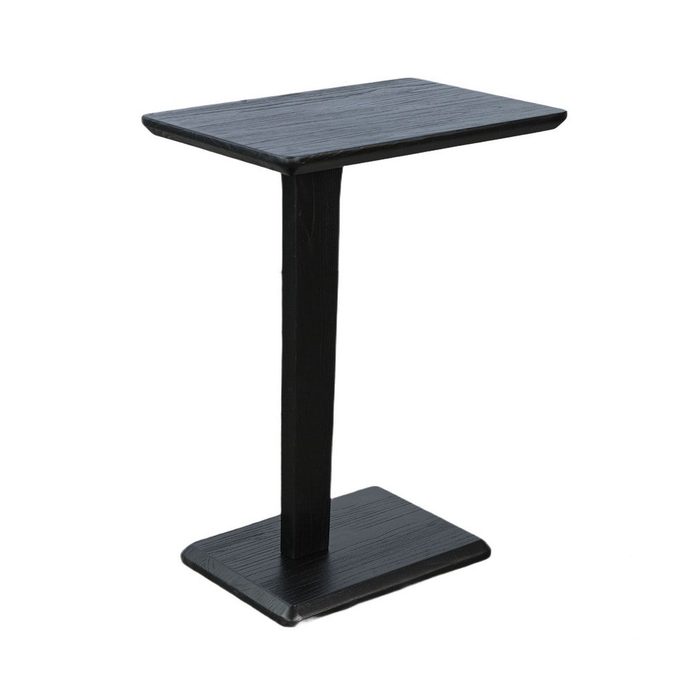 Meya Side End Drink Table | 18" Top with C Base Accent | Umbra Black