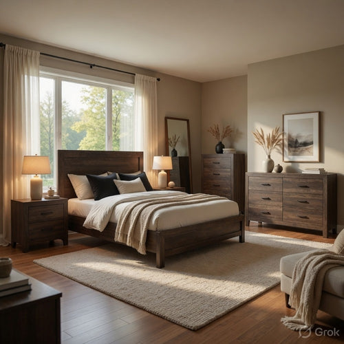 Full Size Bedroom Set, White Finish, 3-Piece Set with Bed and Two Nightstands