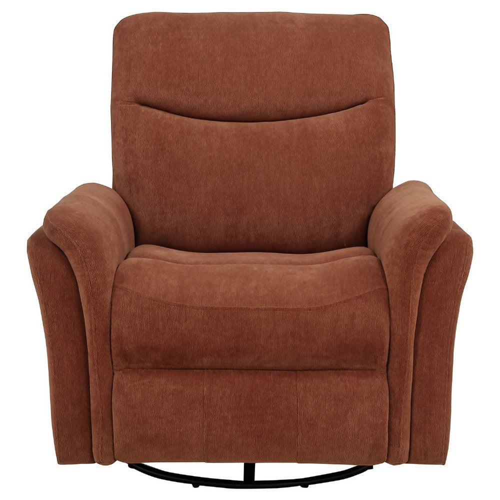 Asley Swivel Power Glider Recliner Chair with USB Ports | Brown Fabric