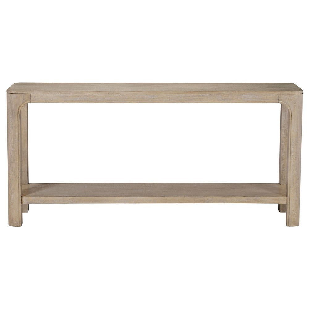 Pira Console Table with Open Shelf | Curved Legs | Mango Finish Wood 64"