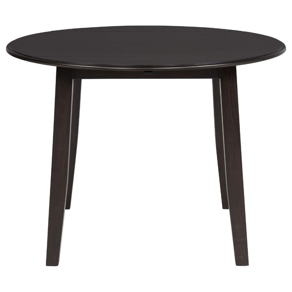Caty 5pc Round Dining Table Set | 4 Chairs | 2 Drop Leaves | Brown