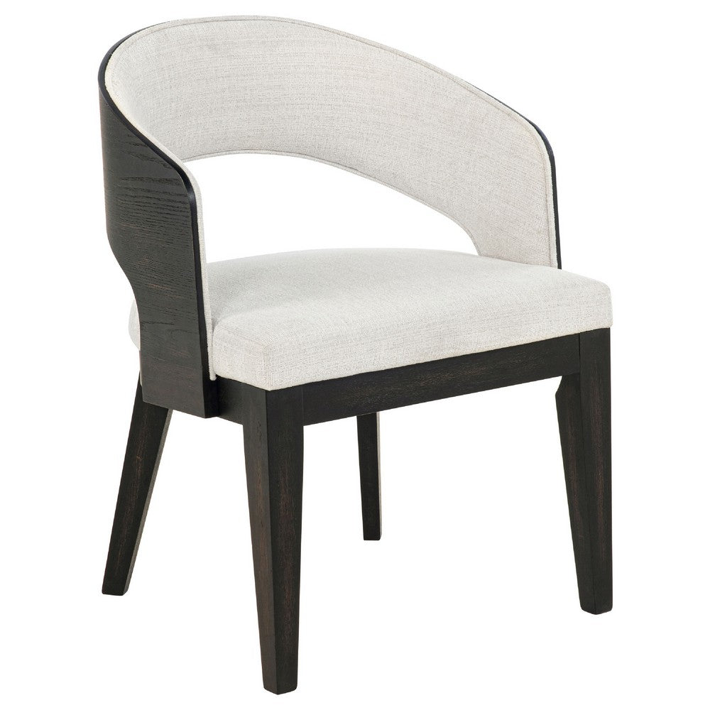 Lina Dining Arm Chair Set of 2 | Cream Barrel Back | Brunished Black