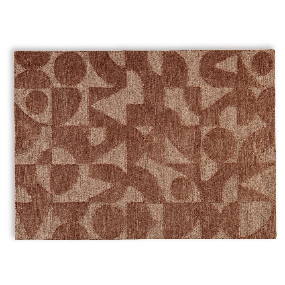 Perry Large Area Rug | Geometric Accents | Hand-Tufted Clay Polyester 8x10