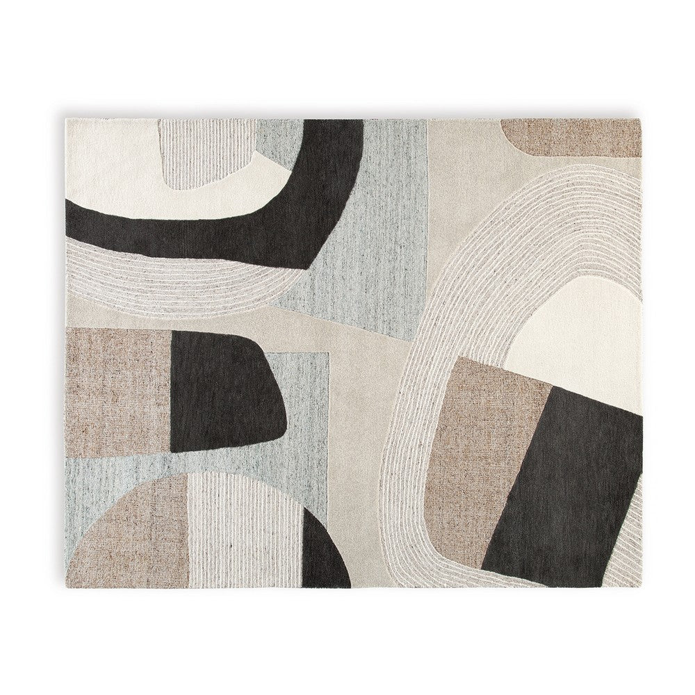 Edric Hand-Tufted Large Area Rug with Neutral Abstract Geometric Patterns 8x10