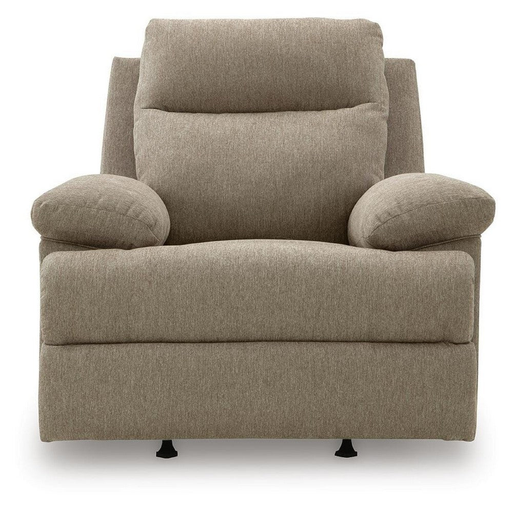 Silvy Manual Rocker Recliner Chair with Pillow Top Arms | Mocha Chenille