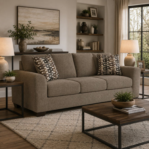 Teu Queen Sofa Sleeper, 2 Pillows, Memory Foam Bed | Suede Gray Polyester 90"