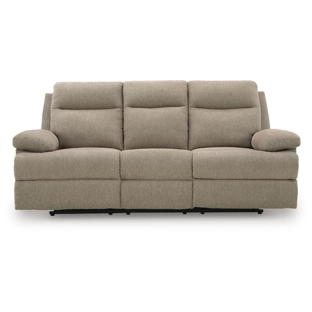 Silvy Reclining Sofa with Drop Down Table | USB Ports | Mocha Chenille 86"