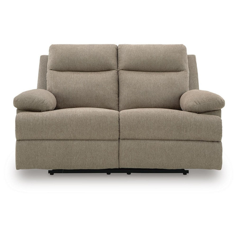 Silvy Reclining Loveseat with Pull-Tab Mechanism | Mocha Chenille 64"