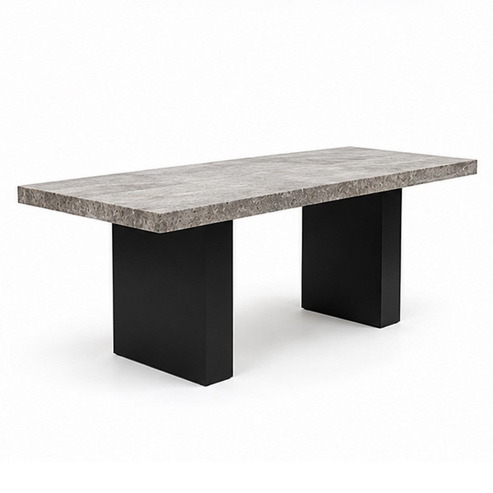 Mali Dining Bench | Cushioned Seat | Dove Gray Fabric | Dark Brown 40"