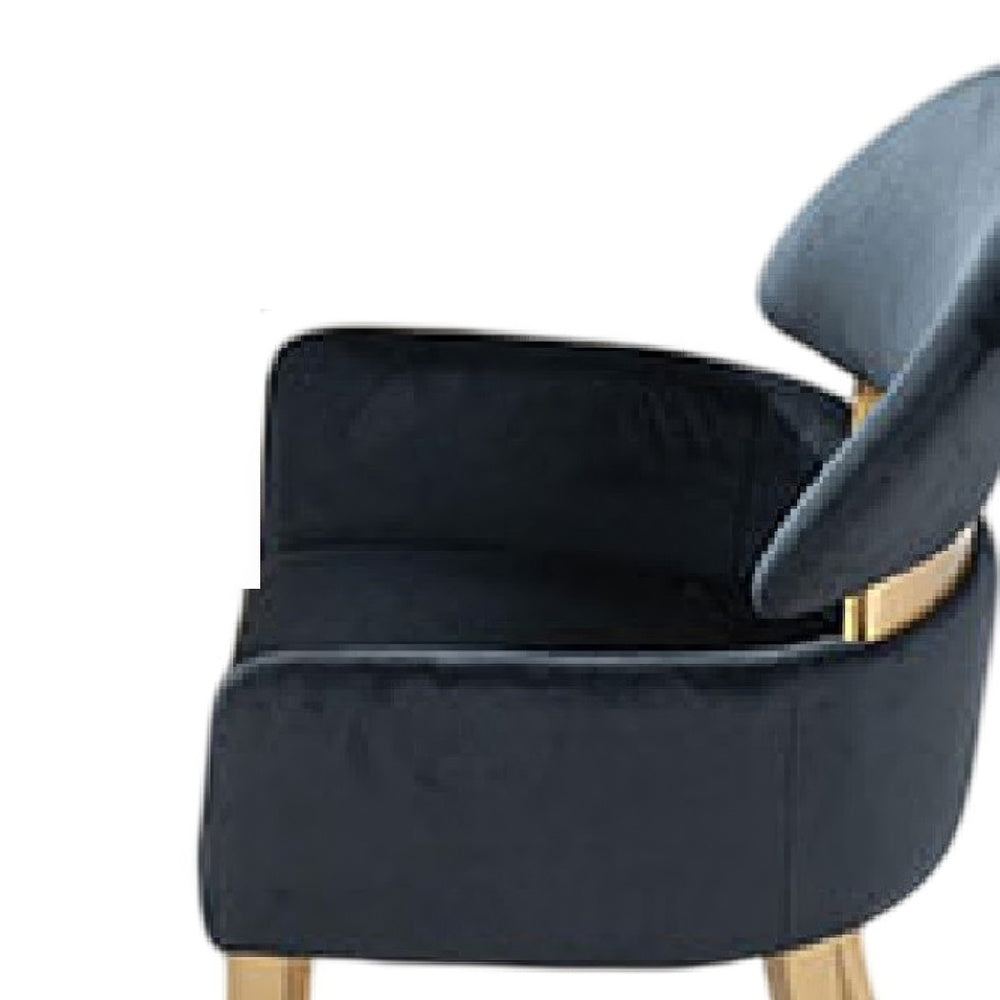 Noth Dining Armchair Set of 2 | Foam Fill Black Cushions | Matte Gold