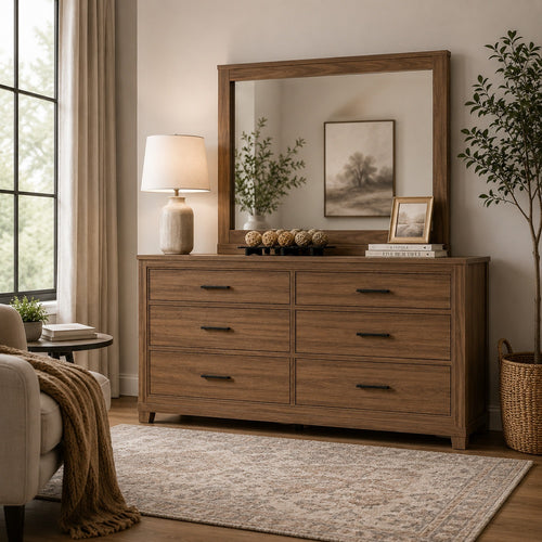 Pize Dresser Mirror | Walnut Brown | 39x39 L&scape Frame